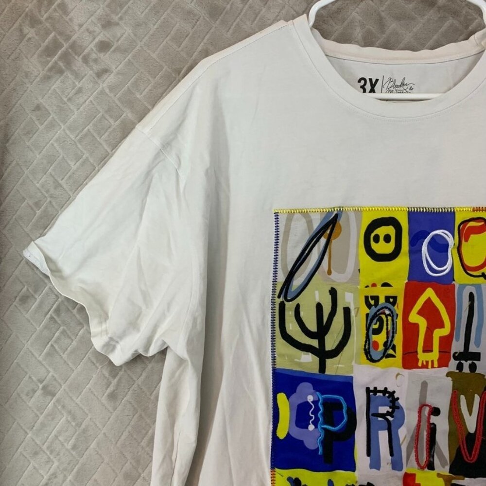 Bleecker & Mercer Mens 3X T-Shirt White Graphic Print Short Sleeve Logo - Picture 2 of 16